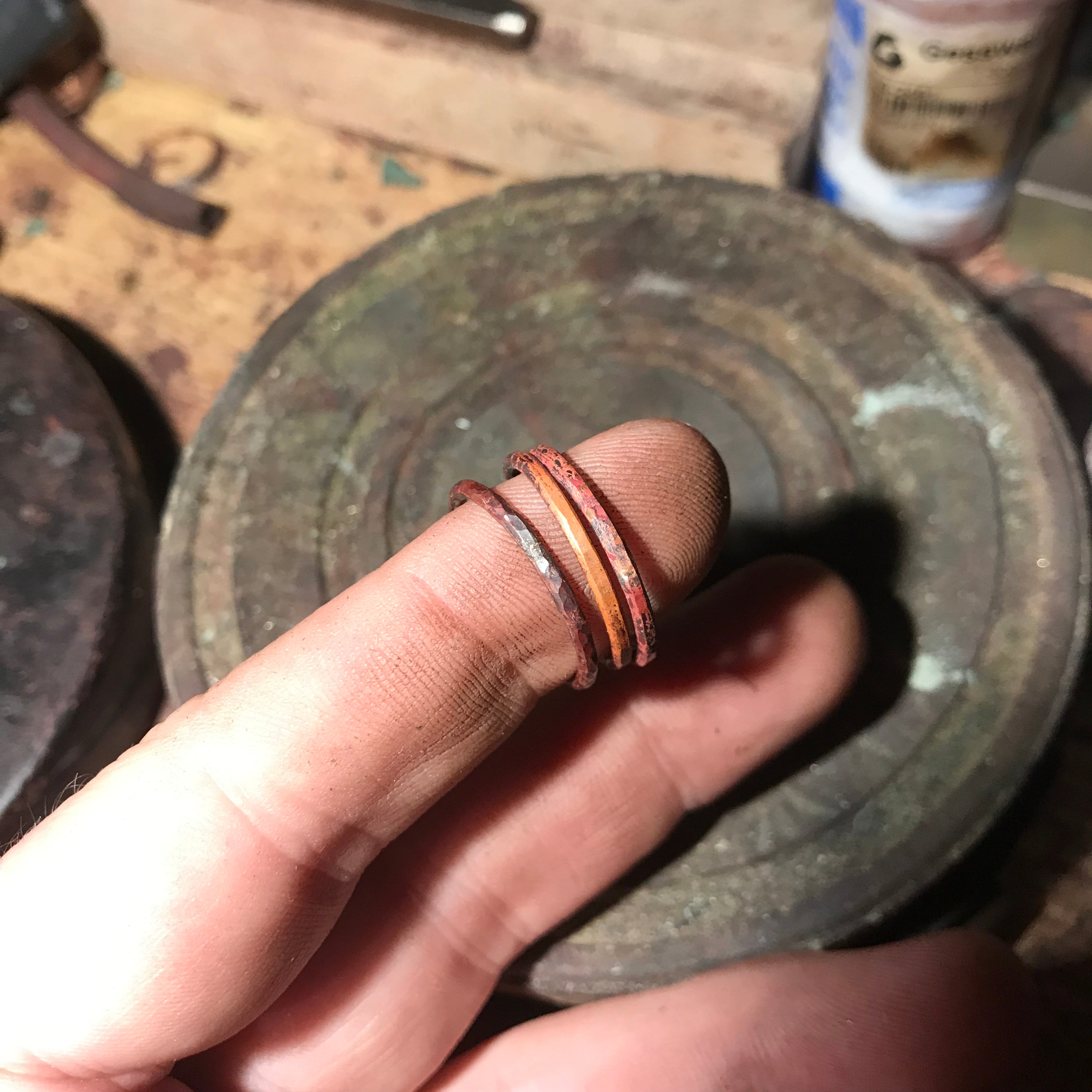 Copper ring (single or stacked, natural patina)