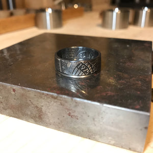 German 5 Mark 1975 Silver coin ring