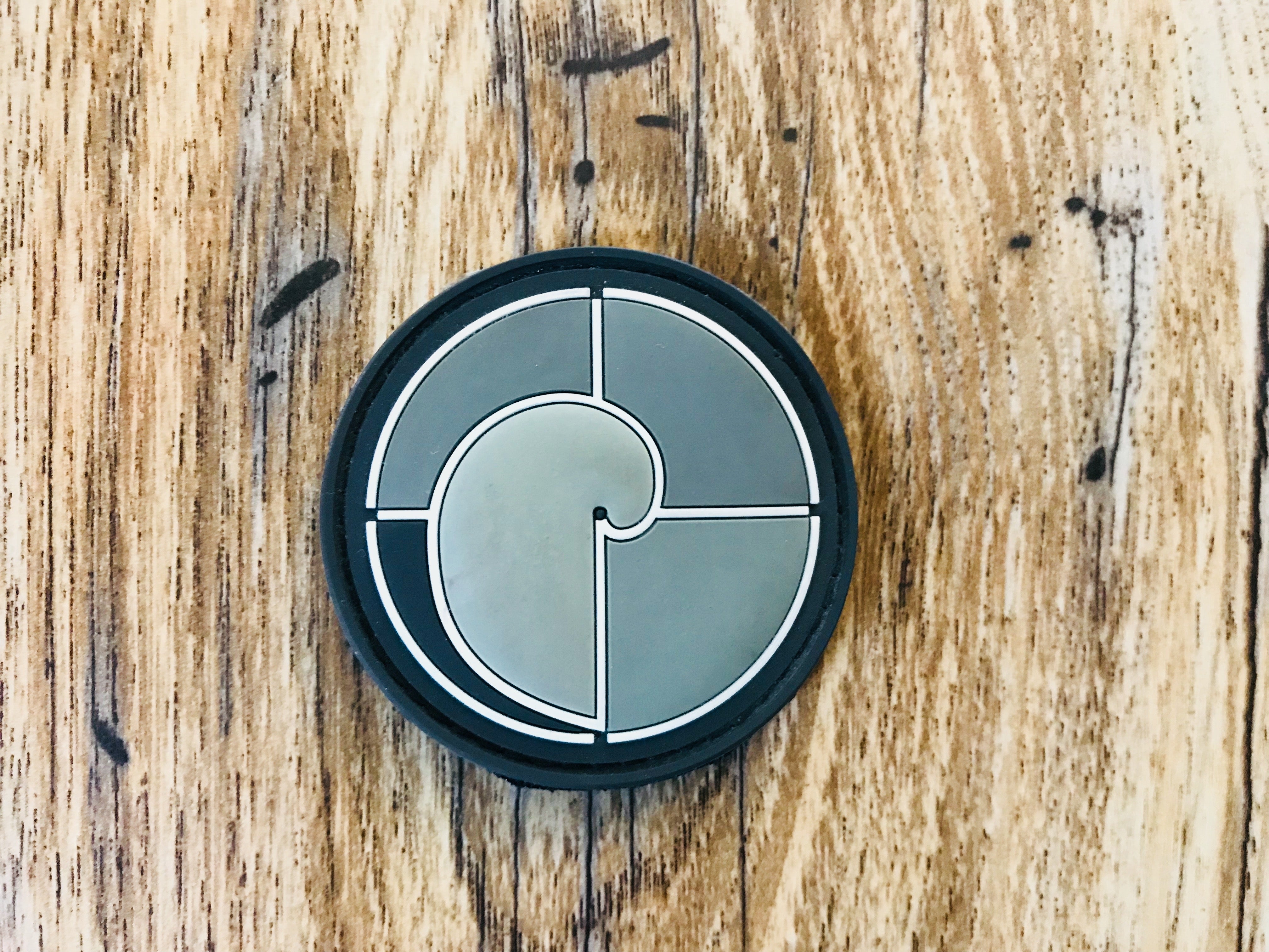 Rubber logo morale patch backed in Velcro 