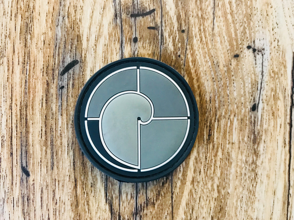 Rubber logo morale patch backed in Velcro 